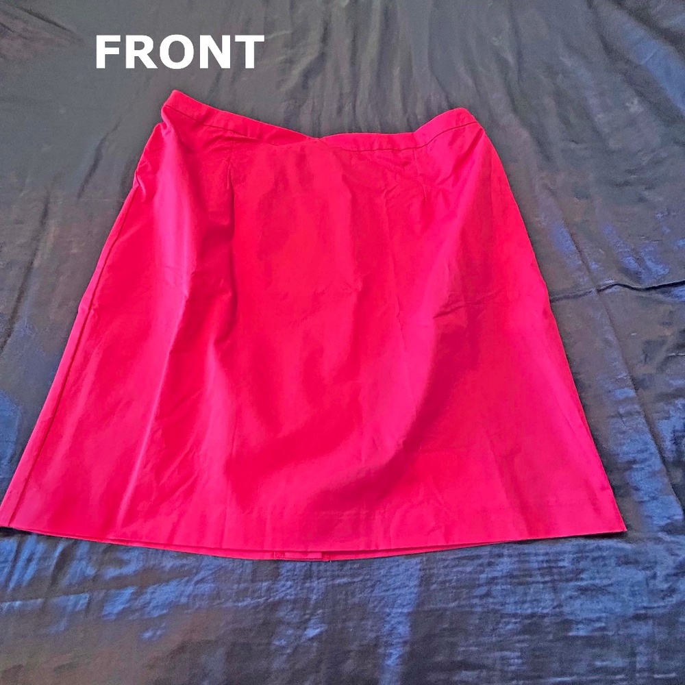 SLIM SKIRT, FUCHSIA, SIZE 2X, HIDDEN SIDE ZIPPER, HAS DARTS, BACK WAIST ELASTIC,